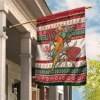 Aussie Sun Parakeet Christmas Garden Flag Festive Knitted Pattern Inspired