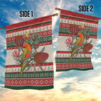 Aussie Sun Parakeet Christmas Garden Flag Festive Knitted Pattern Inspired