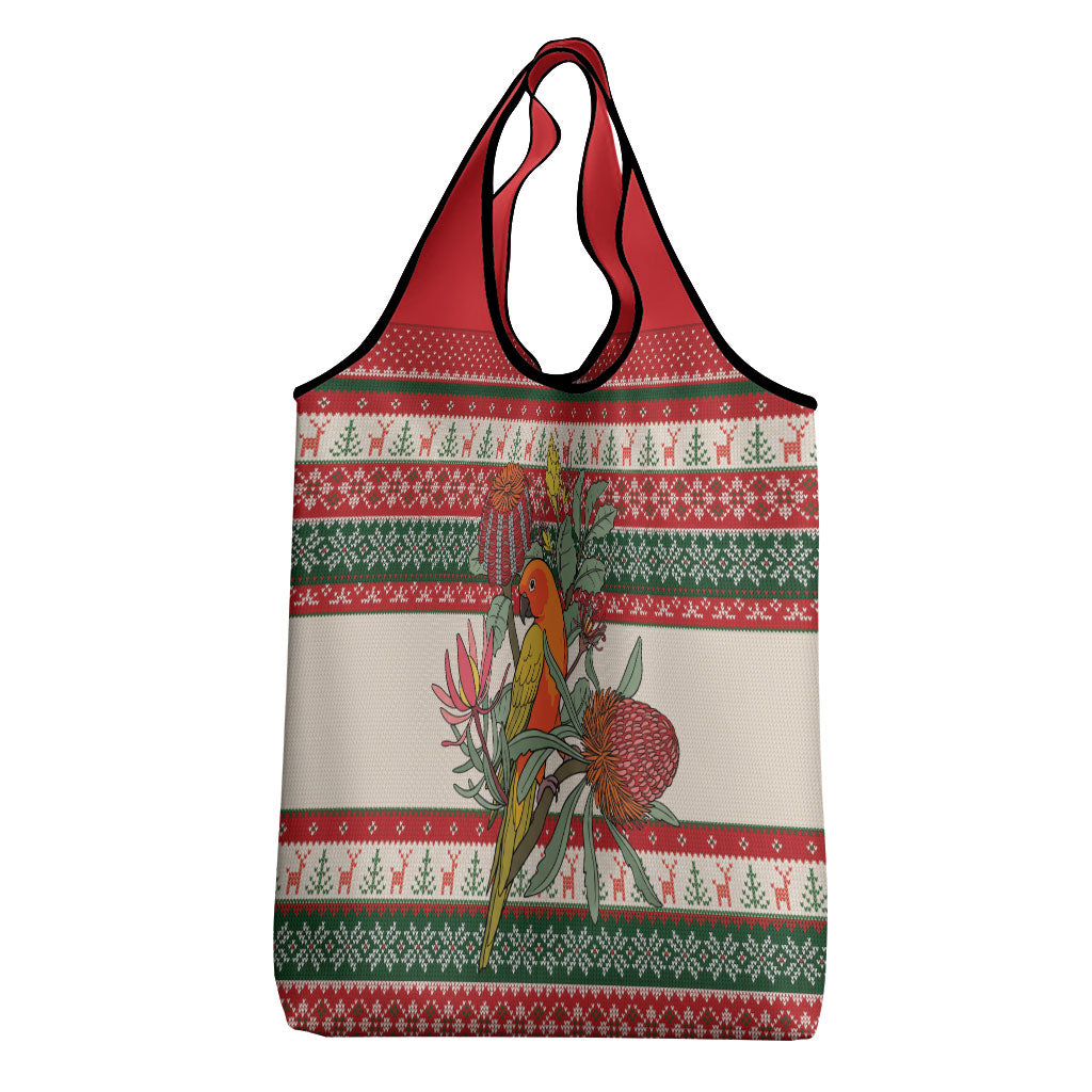 Aussie Sun Parakeet Christmas Grocery Bag Festive Knitted Pattern Inspired