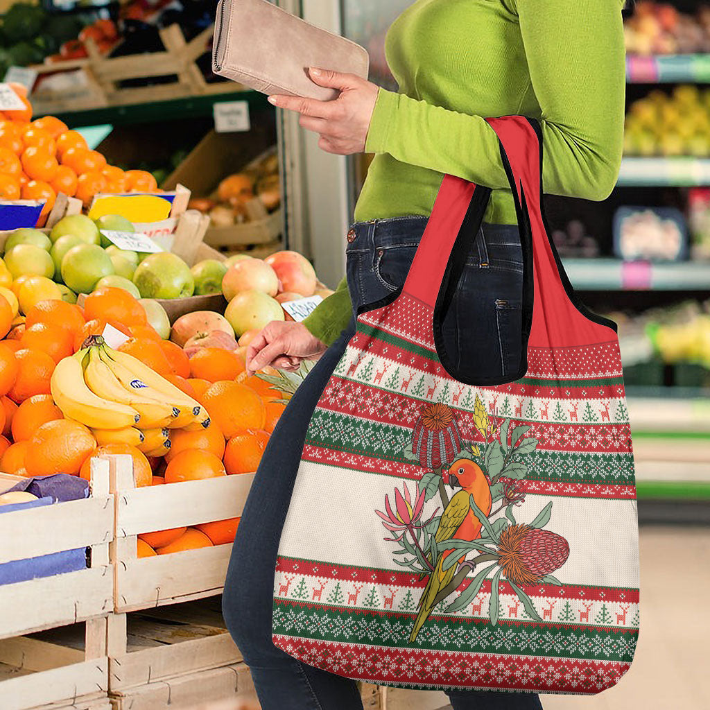 Aussie Sun Parakeet Christmas Grocery Bag Festive Knitted Pattern Inspired