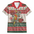 Aussie Sun Parakeet Christmas Hawaiian Shirt Festive Knitted Pattern Inspired