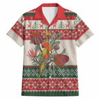Aussie Sun Parakeet Christmas Hawaiian Shirt Festive Knitted Pattern Inspired