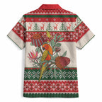 Aussie Sun Parakeet Christmas Hawaiian Shirt Festive Knitted Pattern Inspired
