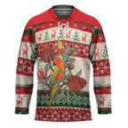 Aussie Sun Parakeet Christmas Hockey Jersey Festive Knitted Pattern Inspired