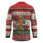 Aussie Sun Parakeet Christmas Hockey Jersey Festive Knitted Pattern Inspired
