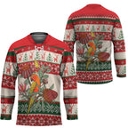 Aussie Sun Parakeet Christmas Hockey Jersey Festive Knitted Pattern Inspired