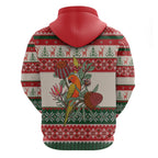 Aussie Sun Parakeet Christmas Hoodie Festive Knitted Pattern Inspired