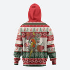 Aussie Sun Parakeet Christmas Hoodie Festive Knitted Pattern Inspired