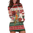 Aussie Sun Parakeet Christmas Hoodie Dress Festive Knitted Pattern Inspired
