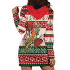 Aussie Sun Parakeet Christmas Hoodie Dress Festive Knitted Pattern Inspired