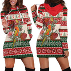 Aussie Sun Parakeet Christmas Hoodie Dress Festive Knitted Pattern Inspired