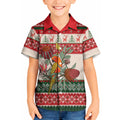 Aussie Sun Parakeet Christmas Kid Hawaiian Shirt Festive Knitted Pattern Inspired