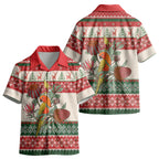 Aussie Sun Parakeet Christmas Kid Hawaiian Shirt Festive Knitted Pattern Inspired