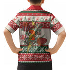 Aussie Sun Parakeet Christmas Kid Hawaiian Shirt Festive Knitted Pattern Inspired