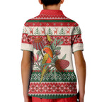 Aussie Sun Parakeet Christmas Kid Polo Shirt Festive Knitted Pattern Inspired