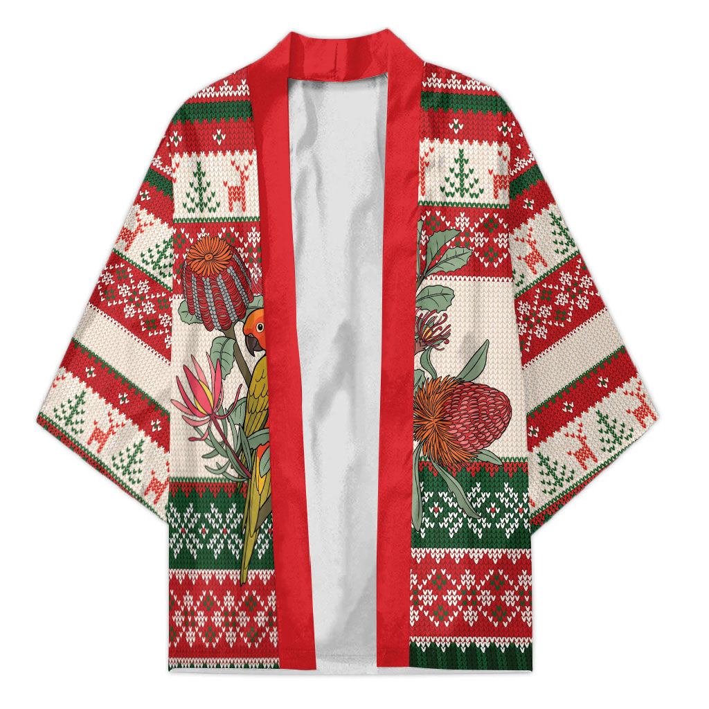 Aussie Sun Parakeet Christmas Kimono Festive Knitted Pattern Inspired