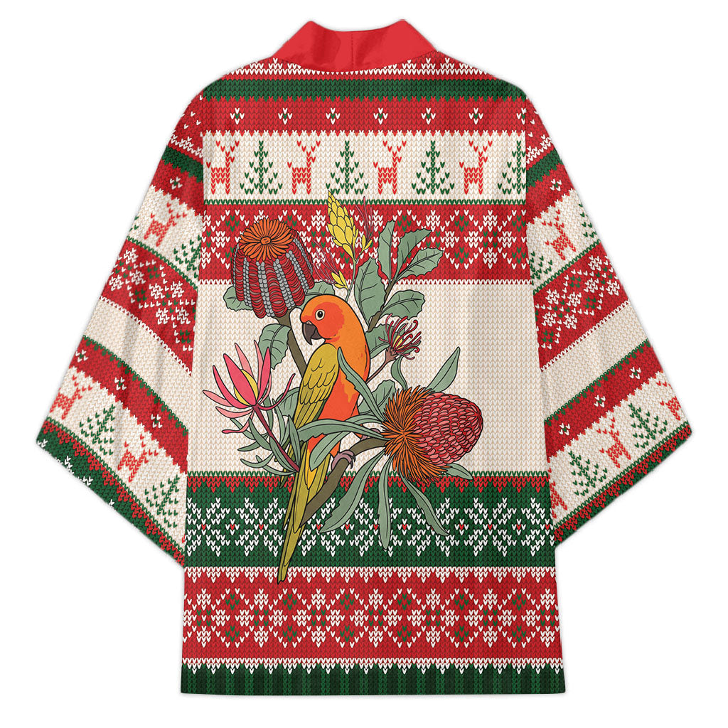 Aussie Sun Parakeet Christmas Kimono Festive Knitted Pattern Inspired