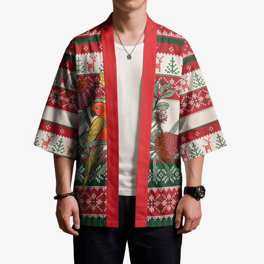 Aussie Sun Parakeet Christmas Kimono Festive Knitted Pattern Inspired