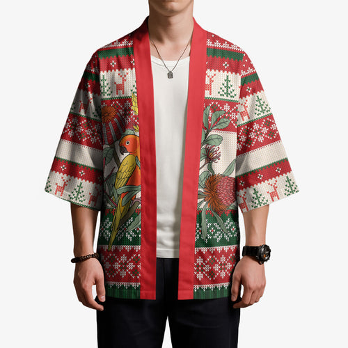 Aussie Sun Parakeet Christmas Kimono Festive Knitted Pattern Inspired