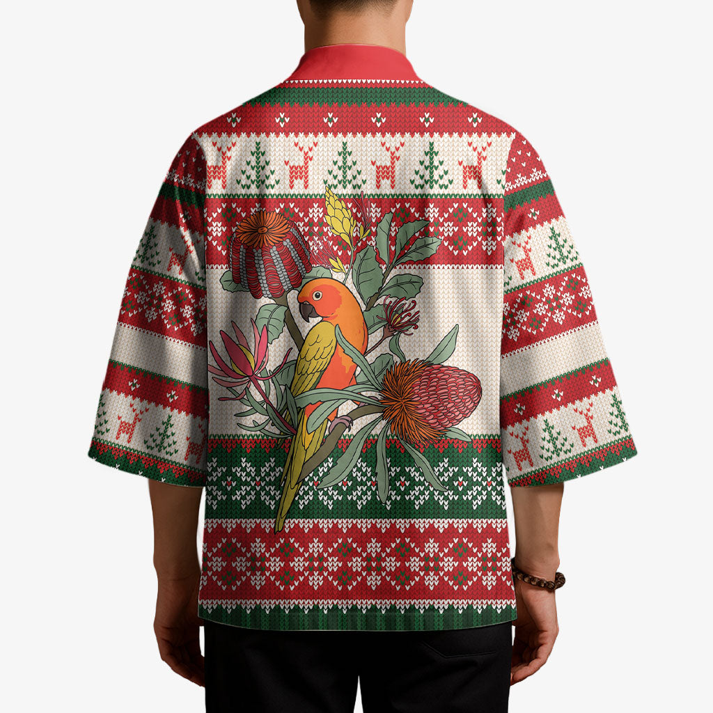 Aussie Sun Parakeet Christmas Kimono Festive Knitted Pattern Inspired