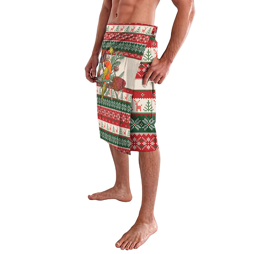 Aussie Sun Parakeet Christmas Lavalava Festive Knitted Pattern Inspired