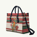 Aussie Sun Parakeet Christmas Leather Bag Festive Knitted Pattern Inspired