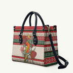 Aussie Sun Parakeet Christmas Leather Bag Festive Knitted Pattern Inspired