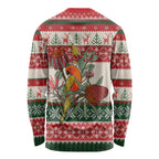 Aussie Sun Parakeet Christmas Long Sleeve Shirt Festive Knitted Pattern Inspired