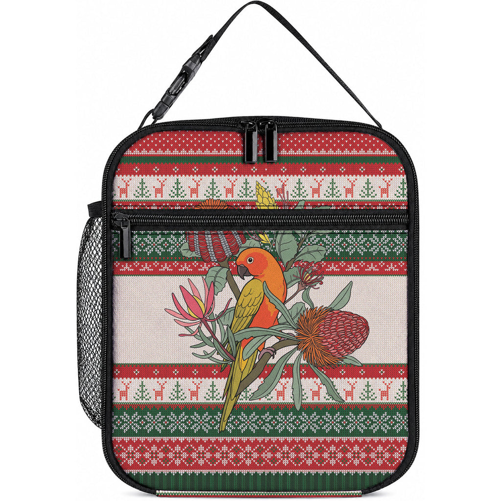 Aussie Sun Parakeet Christmas Lunch Bag Festive Knitted Pattern Inspired