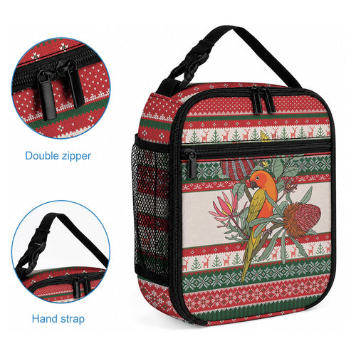 Aussie Sun Parakeet Christmas Lunch Bag Festive Knitted Pattern Inspired