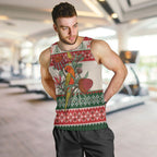 Aussie Sun Parakeet Christmas Men Tank Top Festive Knitted Pattern Inspired