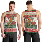 Aussie Sun Parakeet Christmas Men Tank Top Festive Knitted Pattern Inspired