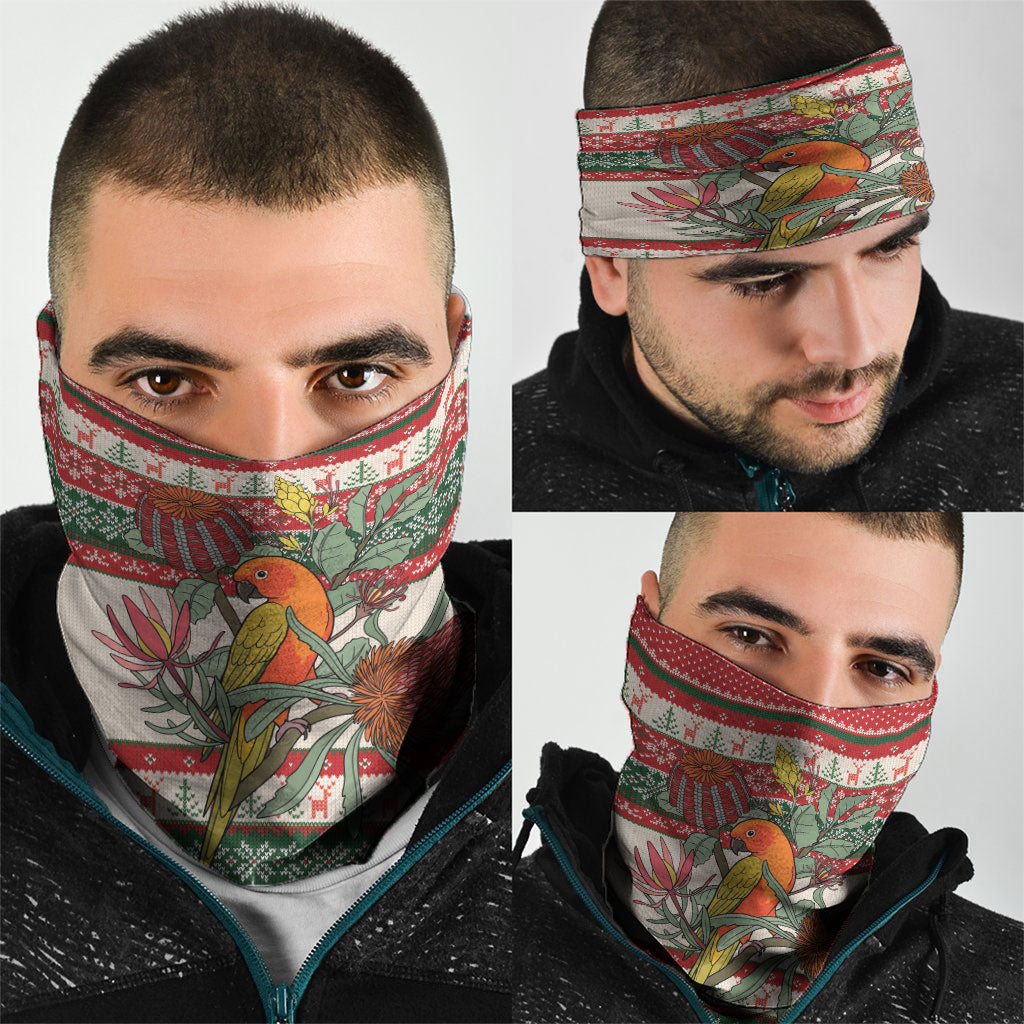 Aussie Sun Parakeet Christmas Neck Gaiter Festive Knitted Pattern Inspired