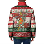 Aussie Sun Parakeet Christmas Padded Jacket Festive Knitted Pattern Inspired
