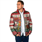 Aussie Sun Parakeet Christmas Padded Jacket Festive Knitted Pattern Inspired