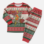 Aussie Sun Parakeet Christmas Pajama Set Festive Knitted Pattern Inspired