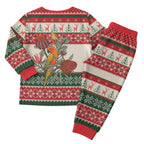 Aussie Sun Parakeet Christmas Pajama Set Festive Knitted Pattern Inspired