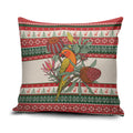 Aussie Sun Parakeet Christmas Pillow Cover Festive Knitted Pattern Inspired