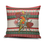 Aussie Sun Parakeet Christmas Pillow Cover Festive Knitted Pattern Inspired