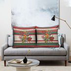 Aussie Sun Parakeet Christmas Pillow Cover Festive Knitted Pattern Inspired