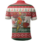 Aussie Sun Parakeet Christmas Polo Shirt Festive Knitted Pattern Inspired