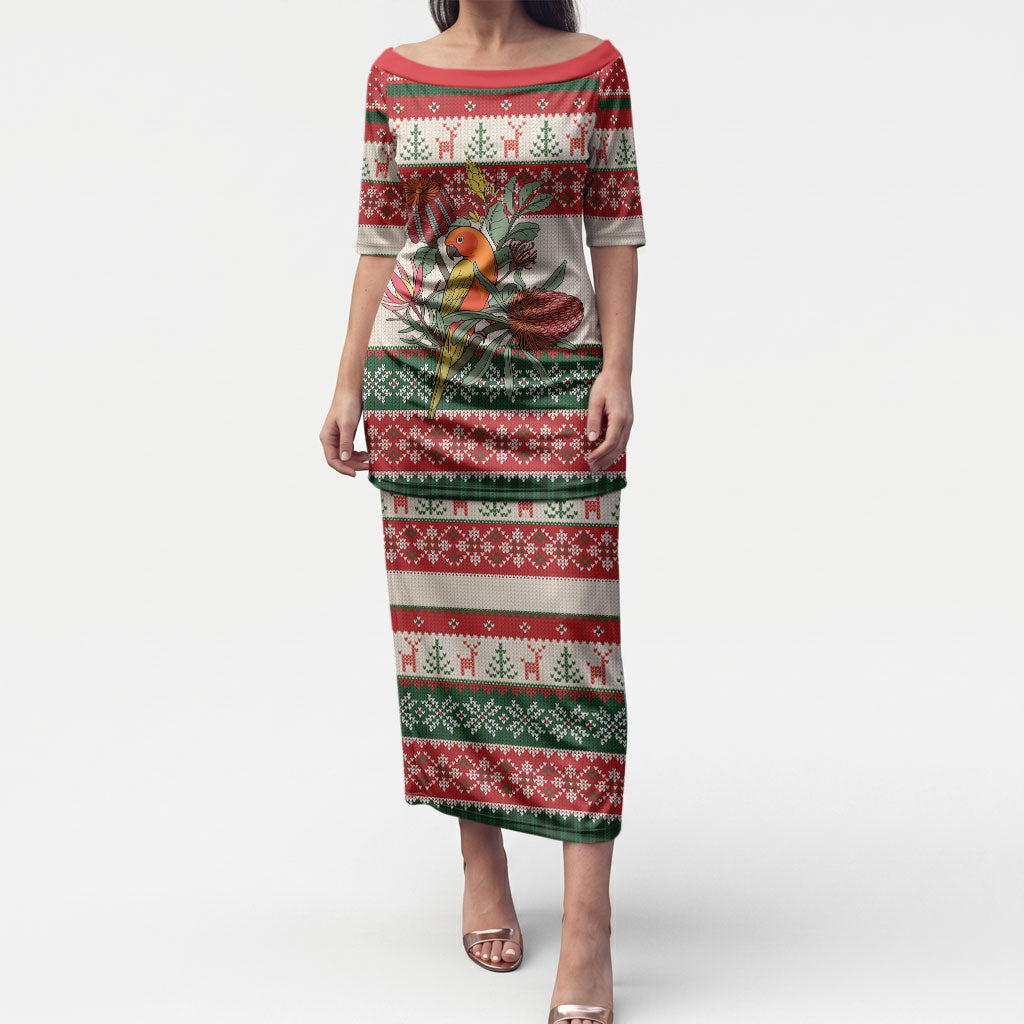 Aussie Sun Parakeet Christmas Puletasi Festive Knitted Pattern Inspired
