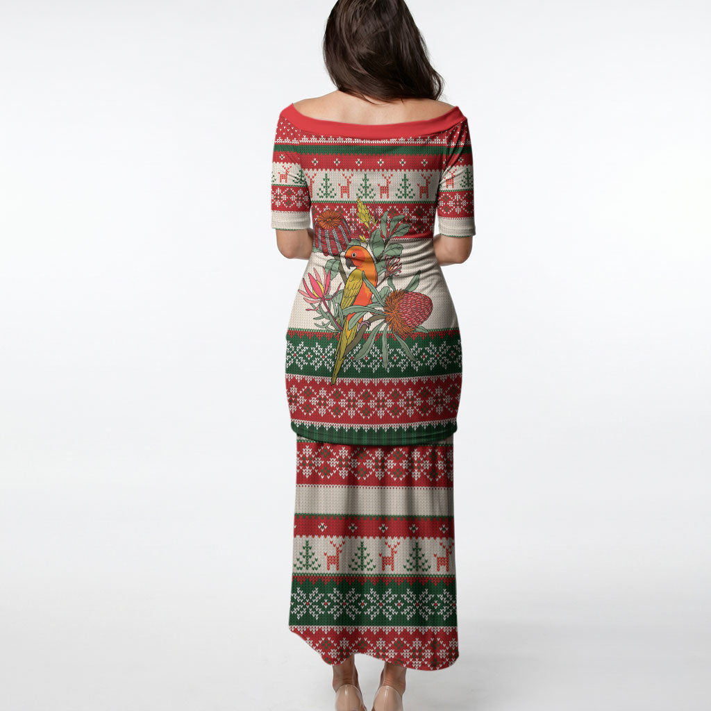 Aussie Sun Parakeet Christmas Puletasi Festive Knitted Pattern Inspired