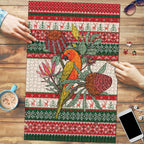 Aussie Sun Parakeet Christmas Puzzle Festive Knitted Pattern Inspired
