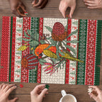 Aussie Sun Parakeet Christmas Puzzle Festive Knitted Pattern Inspired