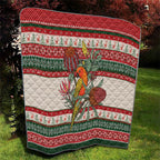 Aussie Sun Parakeet Christmas Quilt Festive Knitted Pattern Inspired