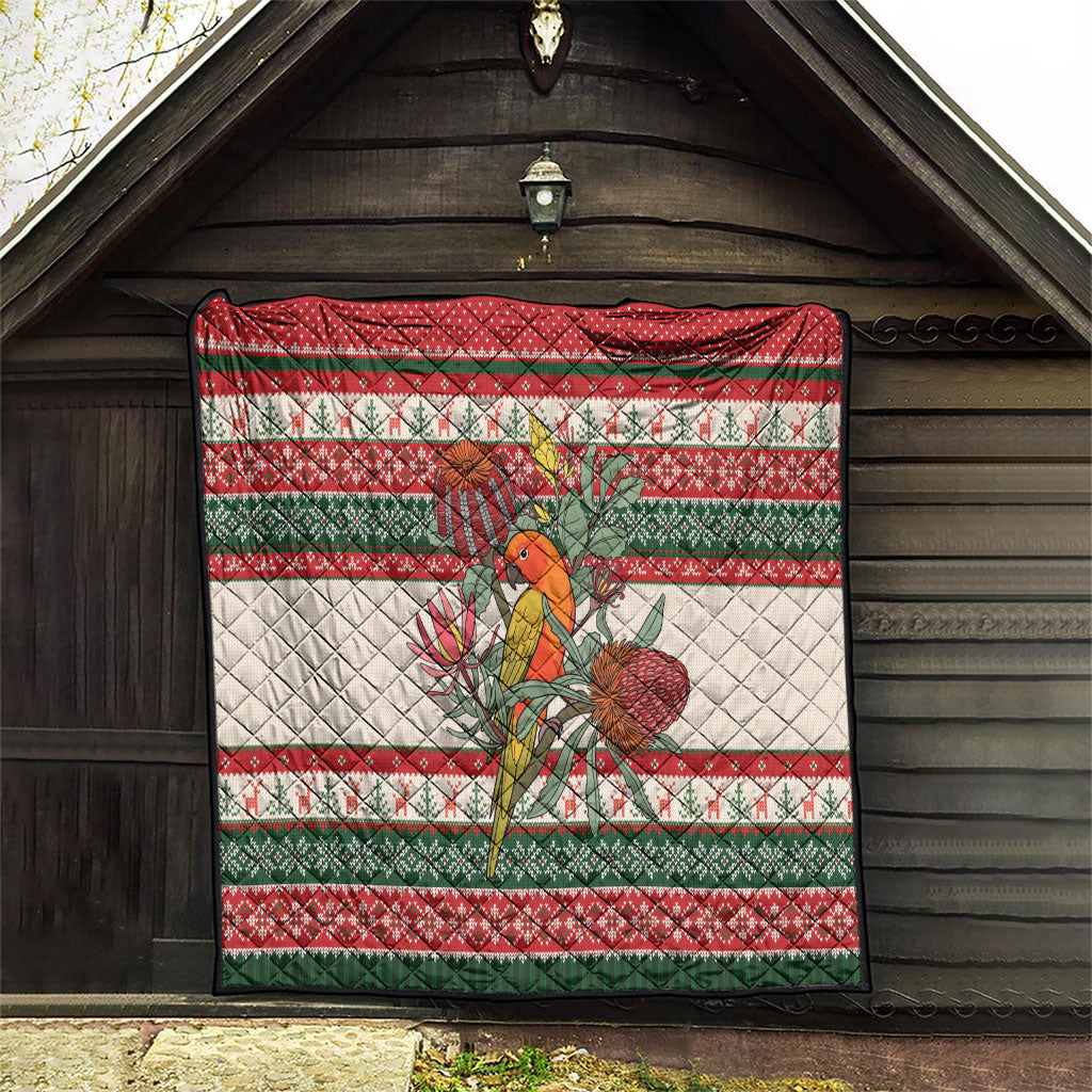 Aussie Sun Parakeet Christmas Quilt Festive Knitted Pattern Inspired
