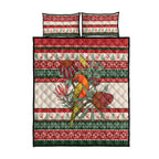 Aussie Sun Parakeet Christmas Quilt Bed Set Festive Knitted Pattern Inspired