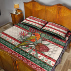 Aussie Sun Parakeet Christmas Quilt Bed Set Festive Knitted Pattern Inspired