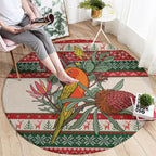 Aussie Sun Parakeet Christmas Round Carpet Festive Knitted Pattern Inspired